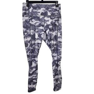 Reebok Signature Womens Leggings Medium 7/8 High Rise Workout Yoga Pockets Gray